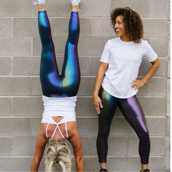 NWT Zyia Active Mirage Metallic Plus Light n Tight 7/8 24" Size 2 - Picture 1 of 11